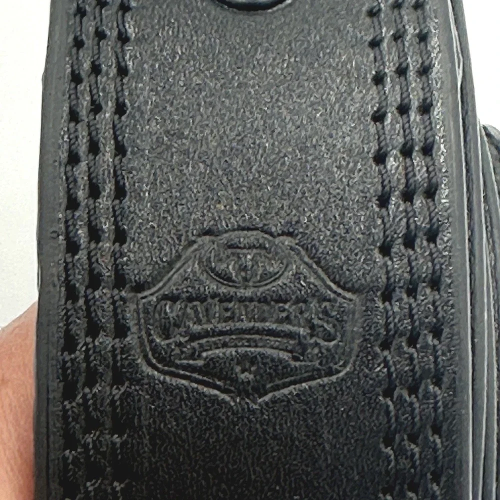 Cavenders Mens Black Genuine Leather Triple Stitched Western Belt Sz. 48 9752401